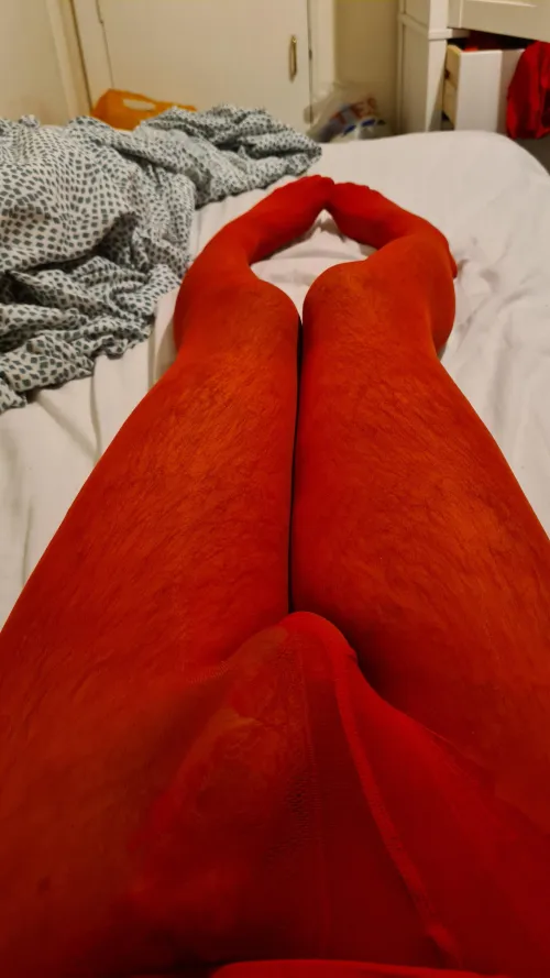 Do I look sexy in red? I've always wanted to have fun with someone in red tights