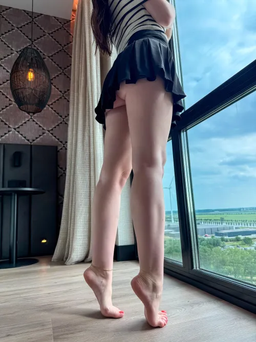 Long legs, cute skirts.