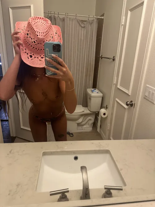 half way bent over just waiting for you to get behind me and push my lower back to fuck me over the sink ;)