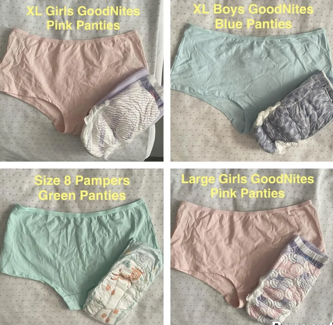 Which diaper & panties combo shall I wear out today?🩷💚💙