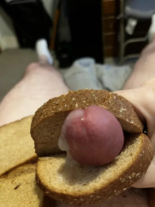 Yummy cock cum sandwich