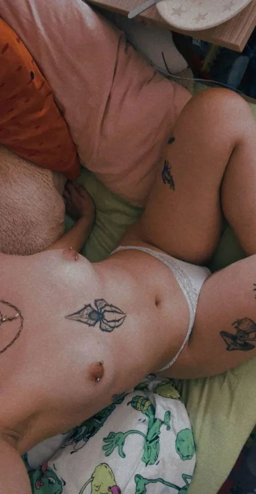 sucking pierced ones is more fun.. you should try it :)