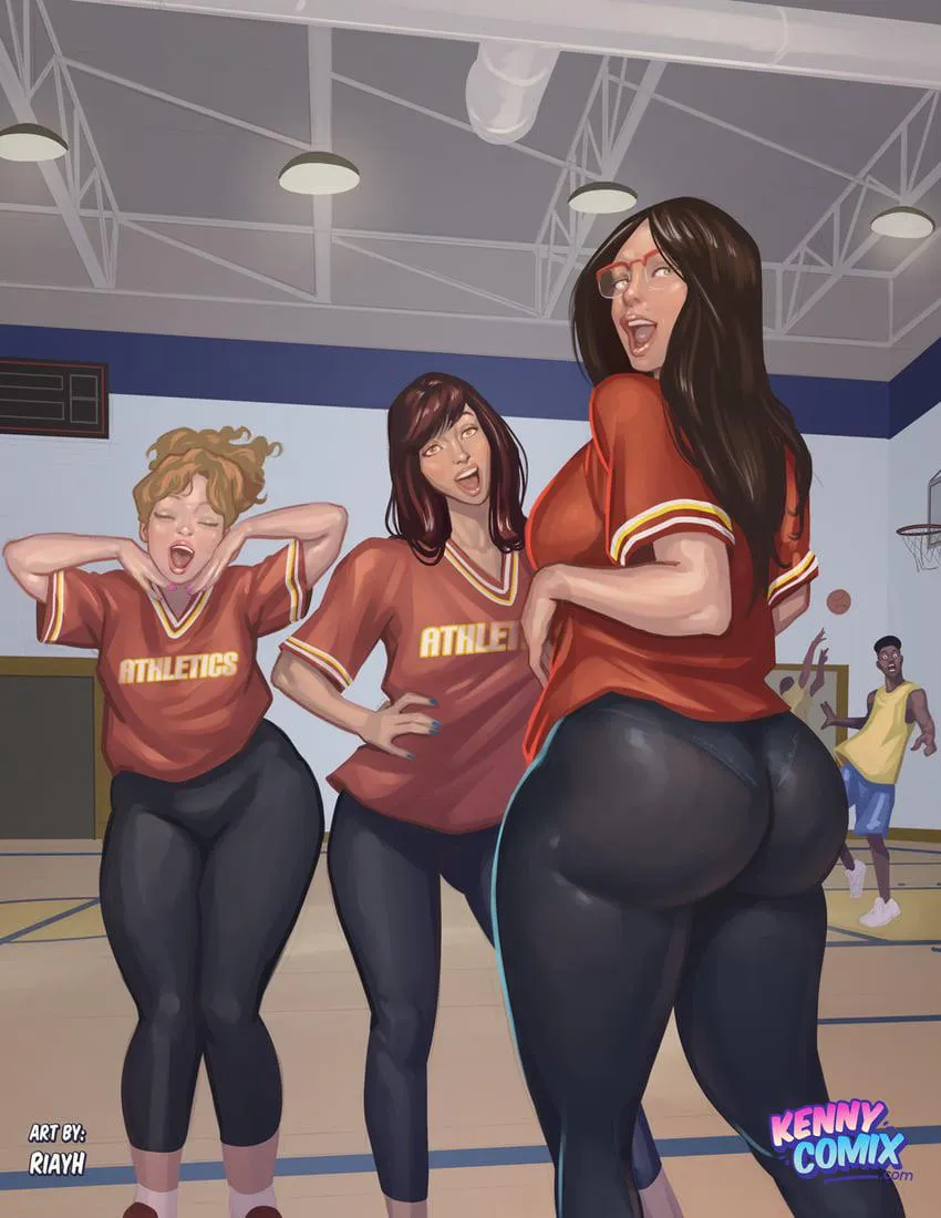 Three Curvy Babes Posing in the School Gym [Thirst Trap Comic]