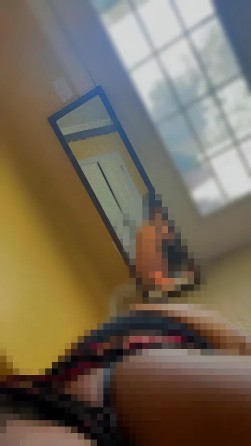 Bent over in front of a mirror, too bad you’ll never get to see🤭