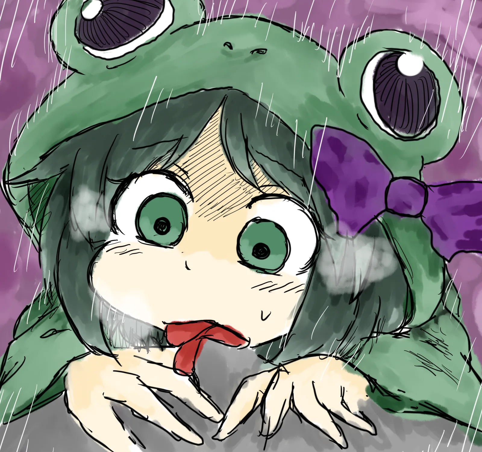 Best frog with her mouth full