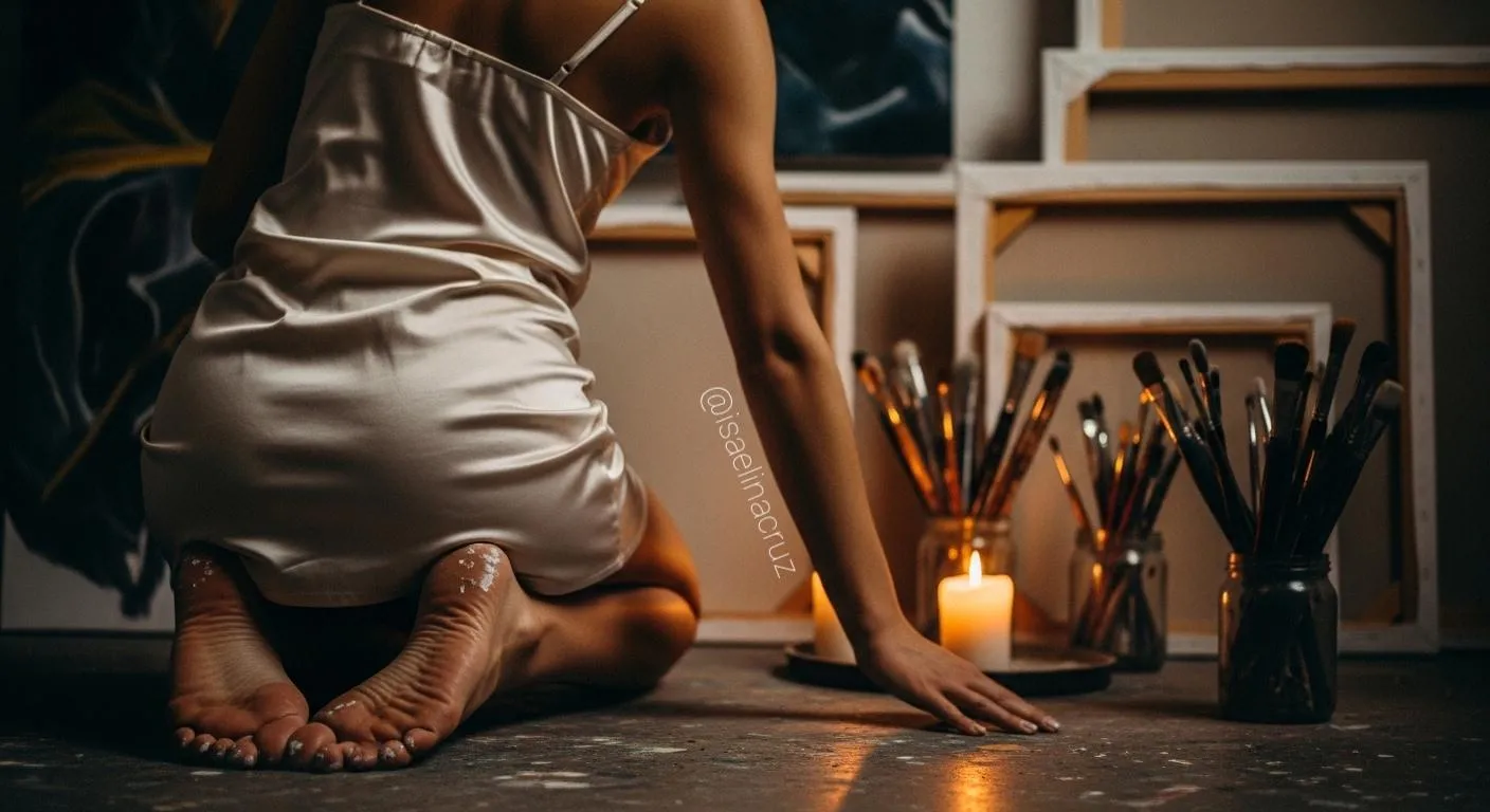 She paints with her feet