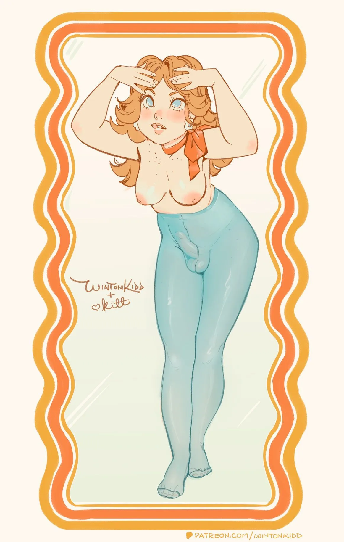 Daisy Fixing Her Hair (WintonKidd, Kitt) [Super Mario]