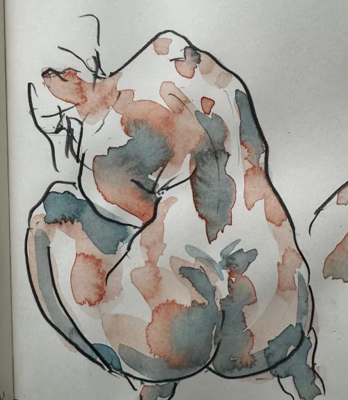 Figure sketch, watercolor