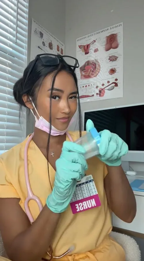 Just a nurse trying to be naughty in the supply room 😈