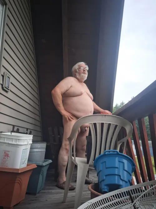 Out on my bedroom balcony enjoying the cool temperatures