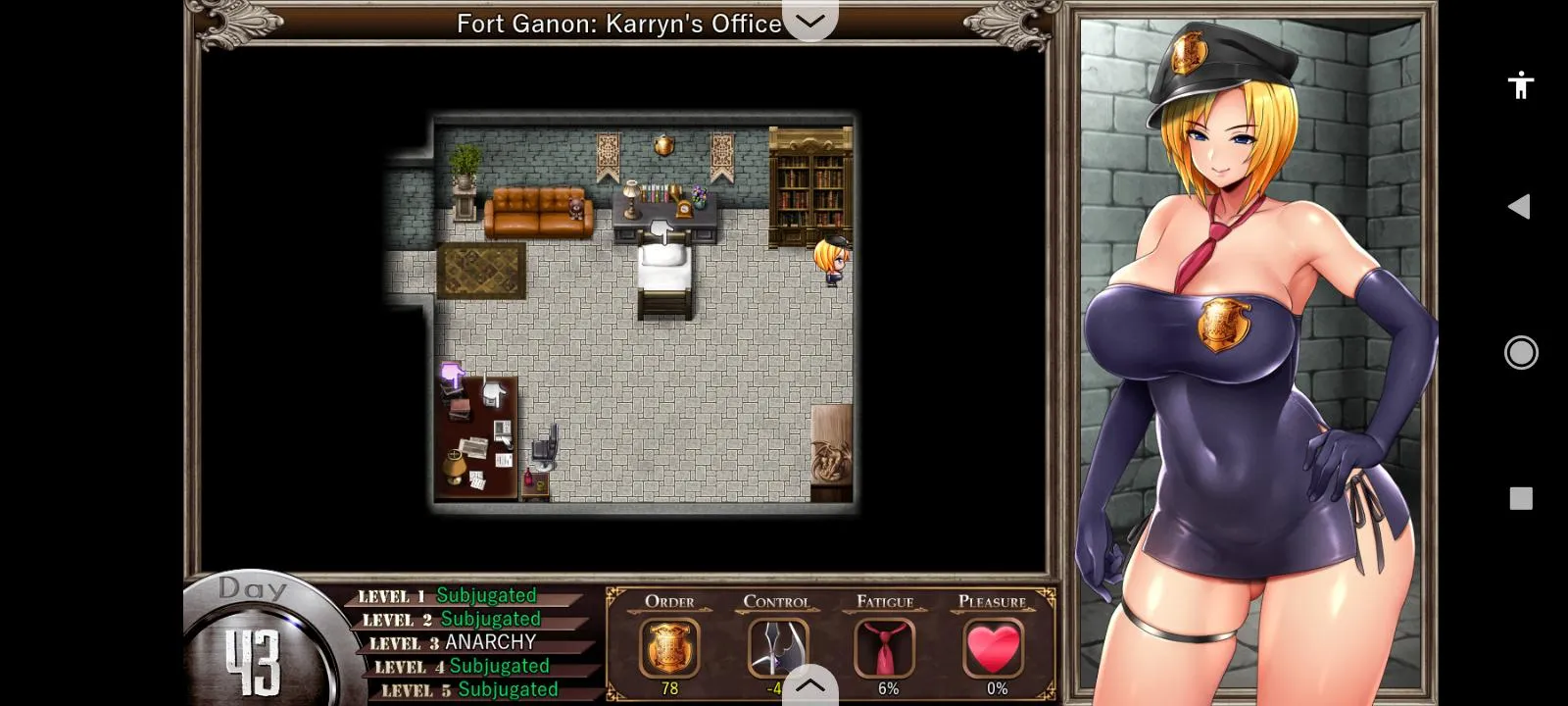 Playing karryns prison for a while, I've achieved the freemode but level 3 anarchy remains same even after clearing all rooms.