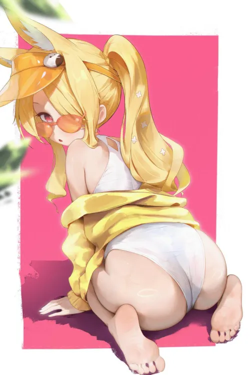 Seia Sitting in Her Swimsuit [Blue Archive]