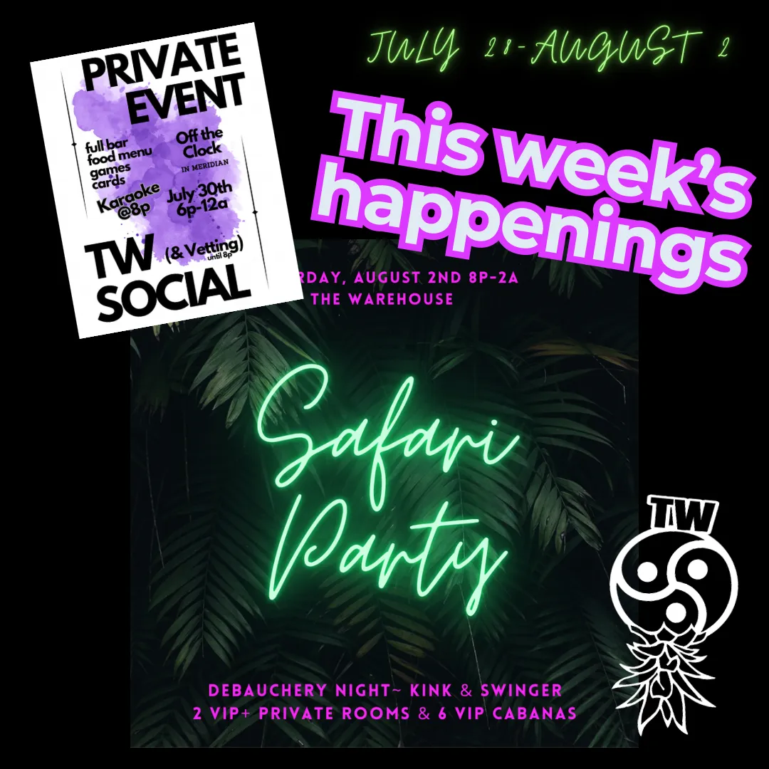 Our beloved Safari party is back! Time to re engage with like minded people both at our Social on Wednesday and a Debauchery night on Saturday! *Remember the theme is just for fun, if u don't know what to wear, goin nude is always an option! 😉 ..vani