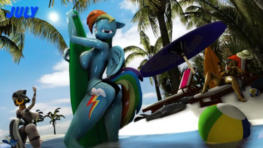 Rainbow Dash at the beach