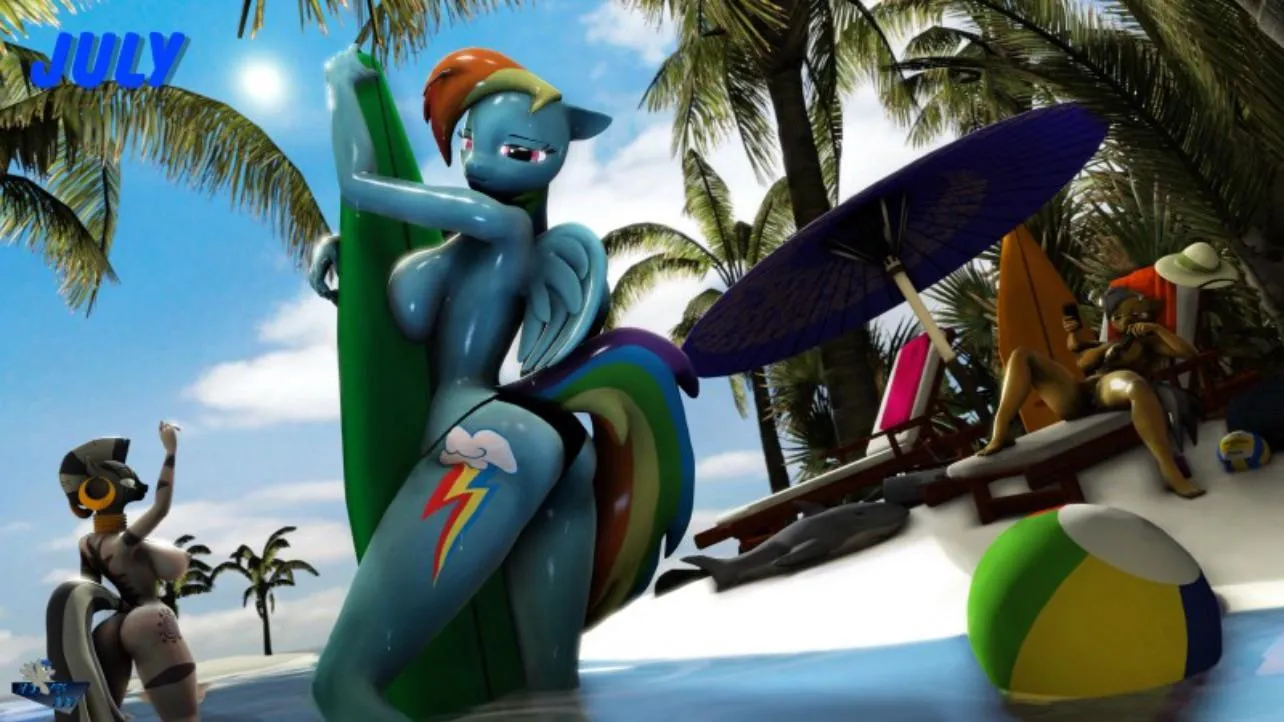 Rainbow Dash at the beach