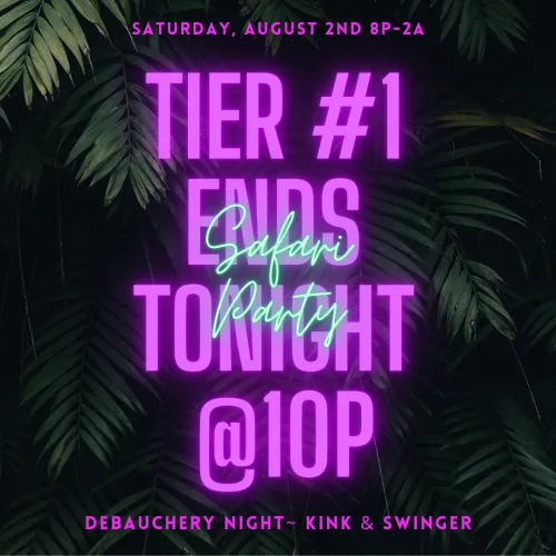 Tier #1 ($30/person) ends tonight at 10p!! Tier #2 ($40/person) takes effect after that! Cash is always accepted at the door as well. Look forward to seeing you all tomorrow night!!