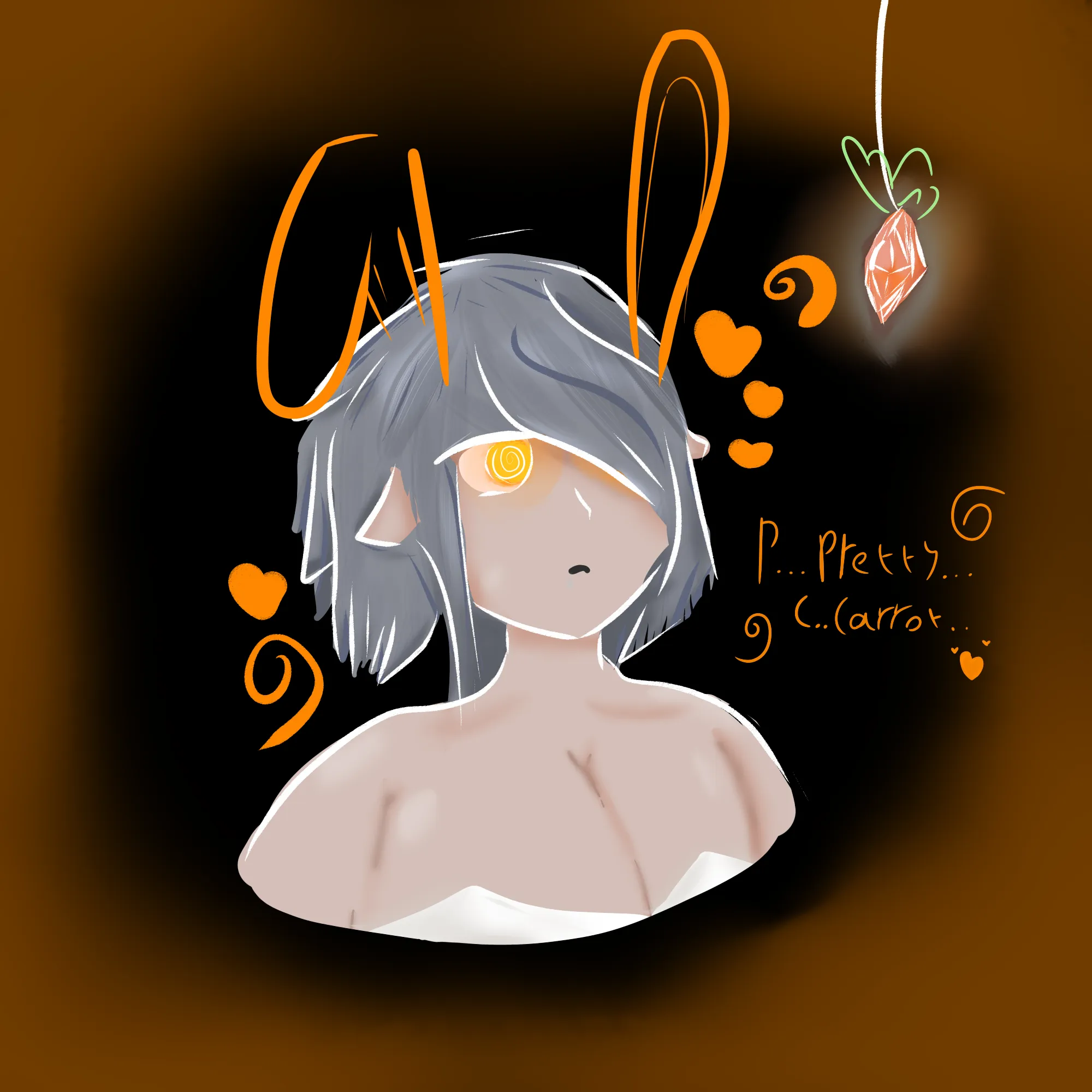 A lost bunny finds a very pretty carrot~