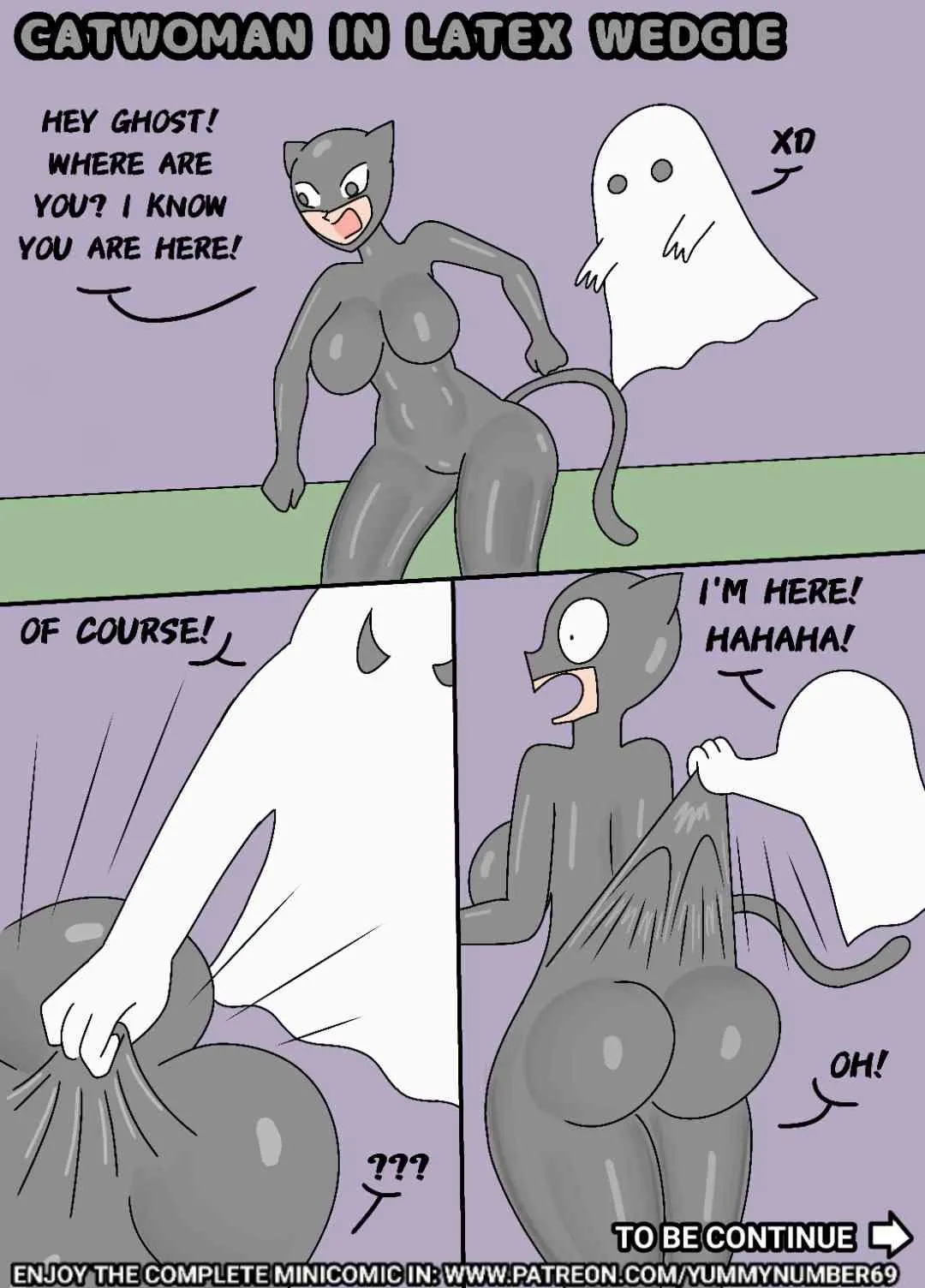 CATWOMAN IN LATEX WEDGIE