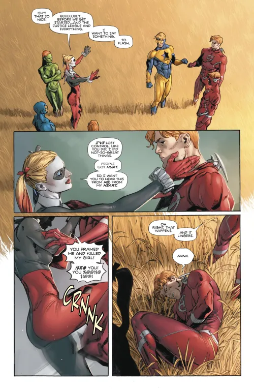 Harley Quinn knees the Flash in the balls 🥜