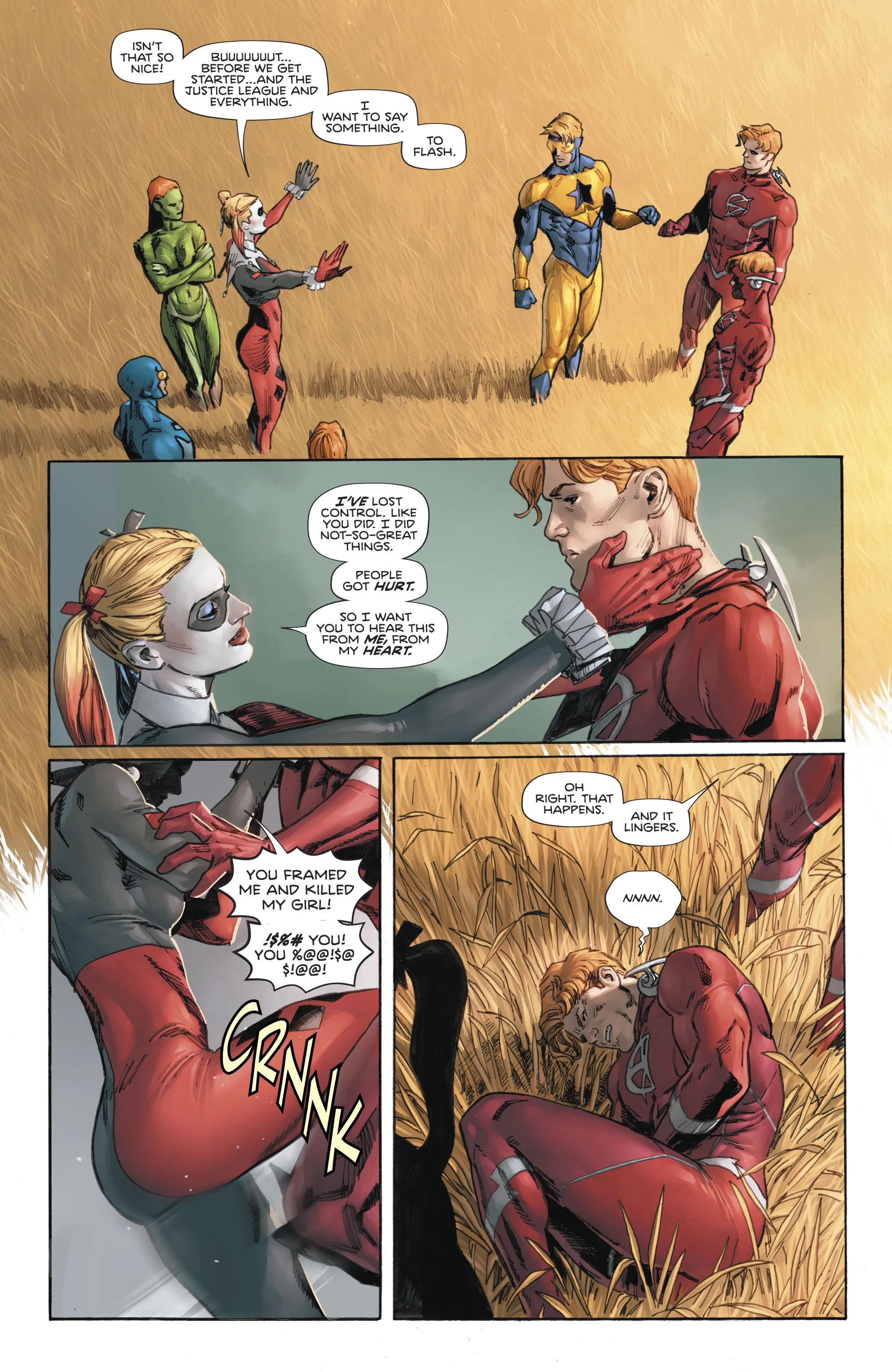 Harley Quinn knees the Flash in the balls 🥜