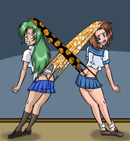 Rena and Shion Wedgie