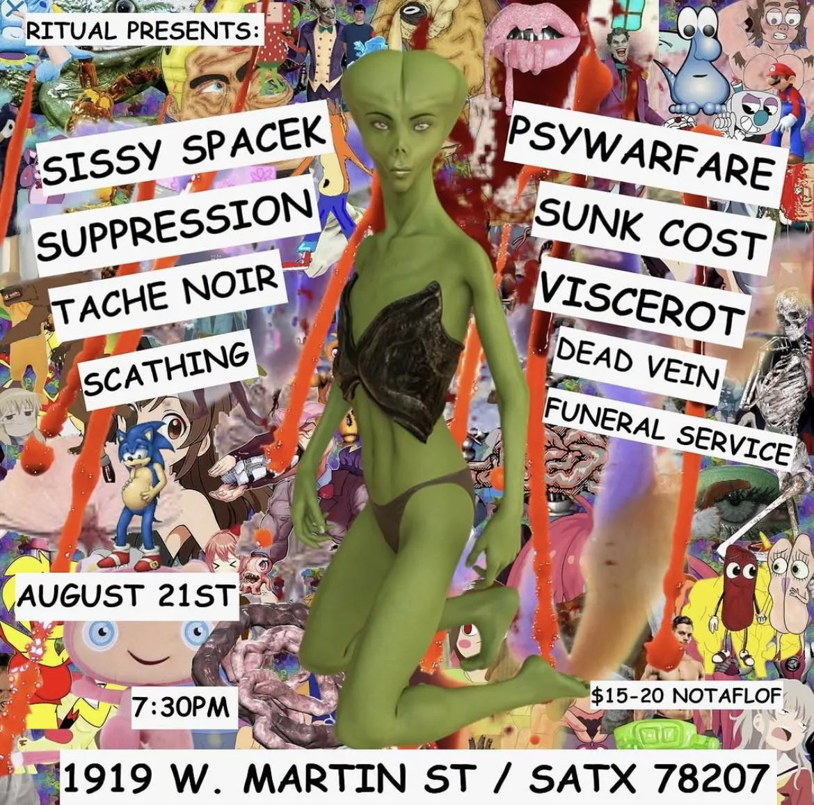 Sissy Spacek, Psywarfare, Suppression, and Sunk Cost coming to San Antonio, Texas