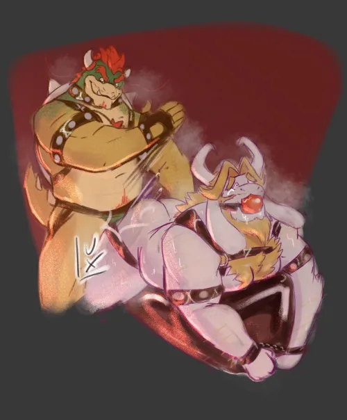 Bowser and Asgore bdsm (artist: me)