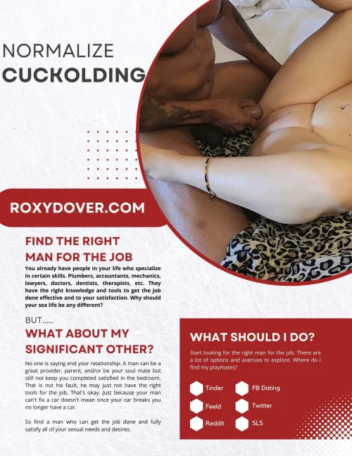 Sex should be enjoyed in any manner 2 (or more) consenting adults enjoy. NormalizeCuckolding.com