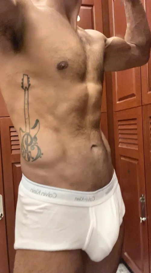 Sweaty raw, musky whites from a hard gym session.