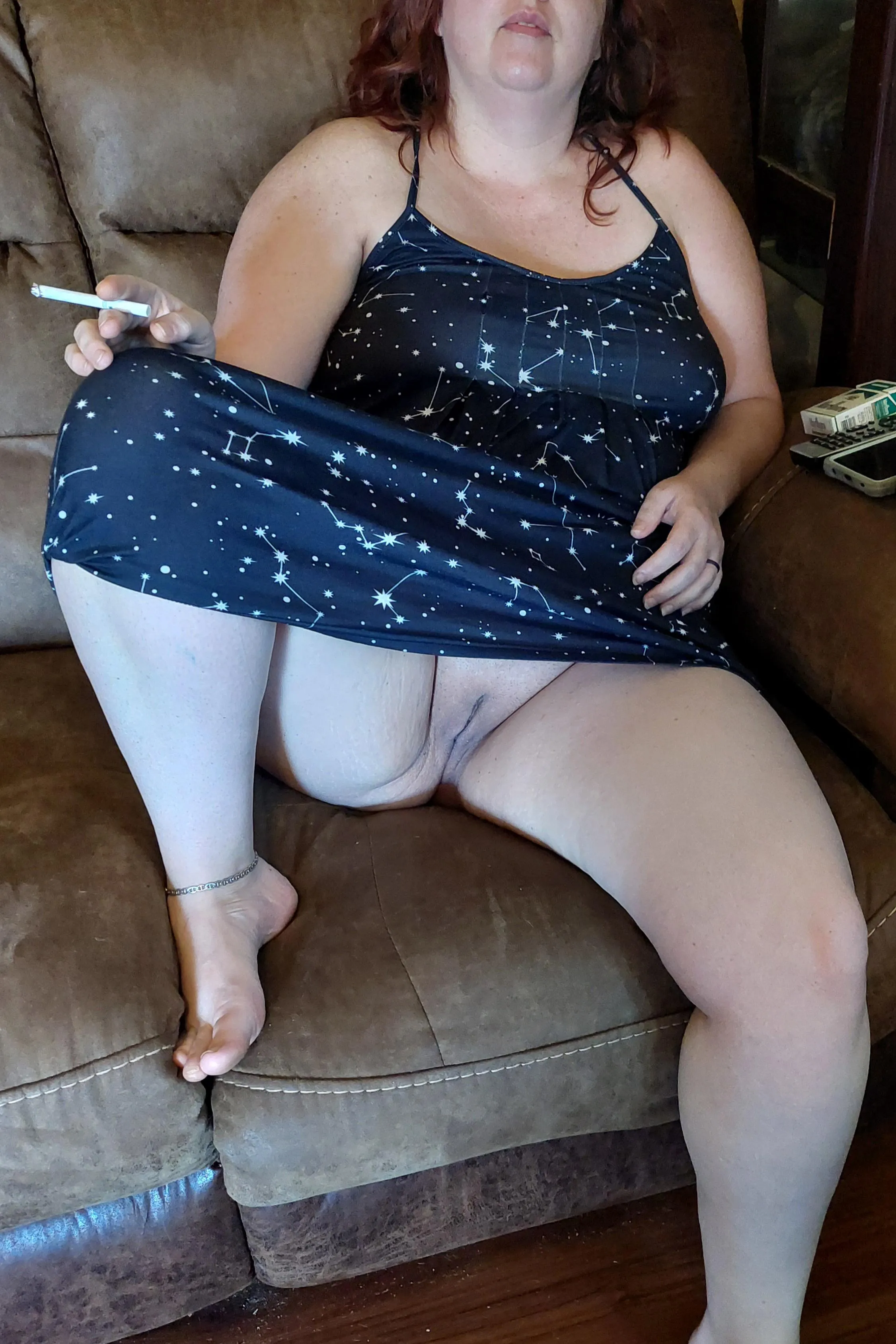 Bored so I opened my front door and sitting here watching the cars drive by, in full veiw of my neighbors if they look..