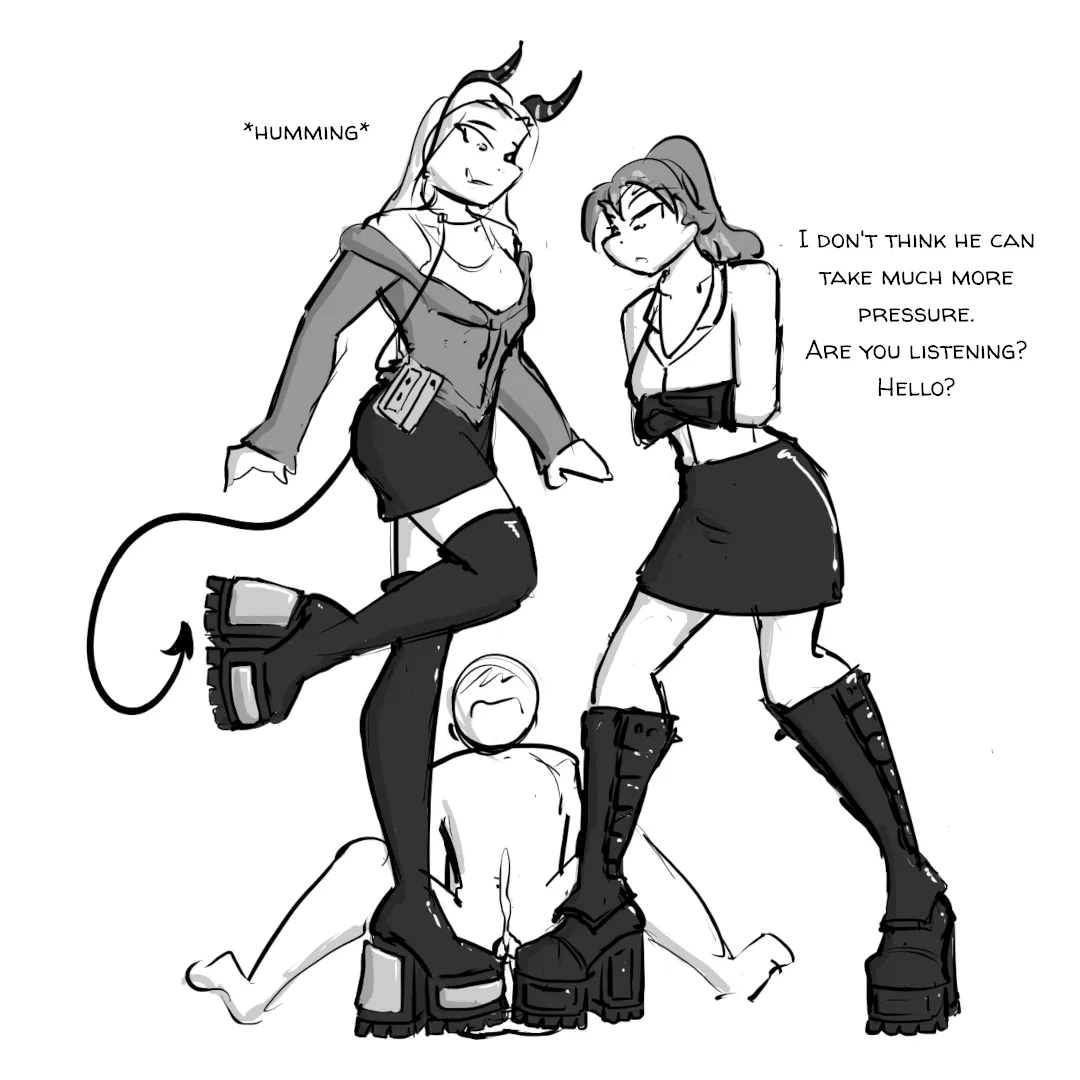 She's enjoying the true walk on men... uh walkman experience.