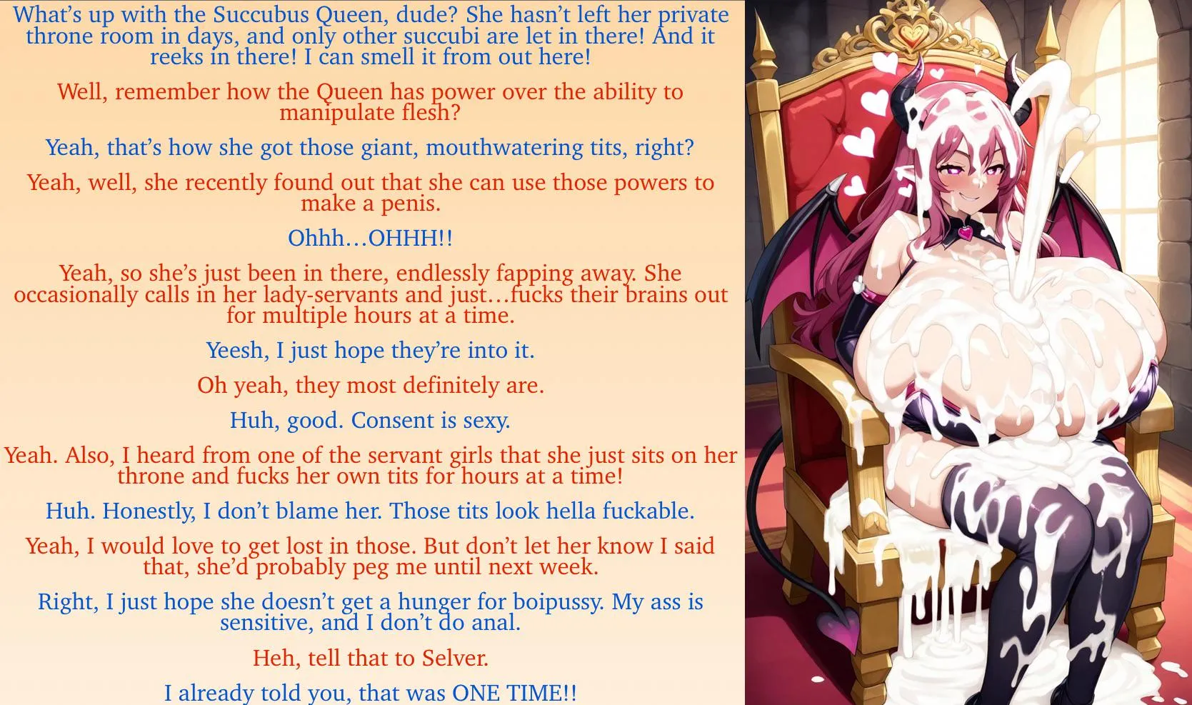 The Succubus Queen’s newest discovery [male speakers] [magic dick] [semen demens] [humor]