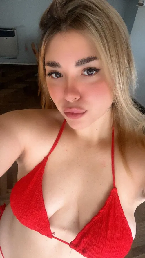 This red bra isn’t the only thing that wants to come off