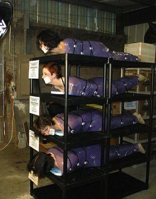 Kept in storage before delivery to new owners