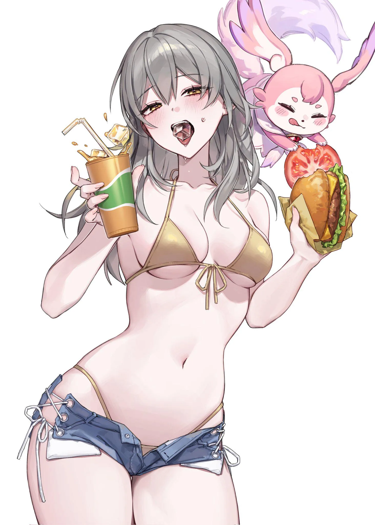 Stelle eating junk food