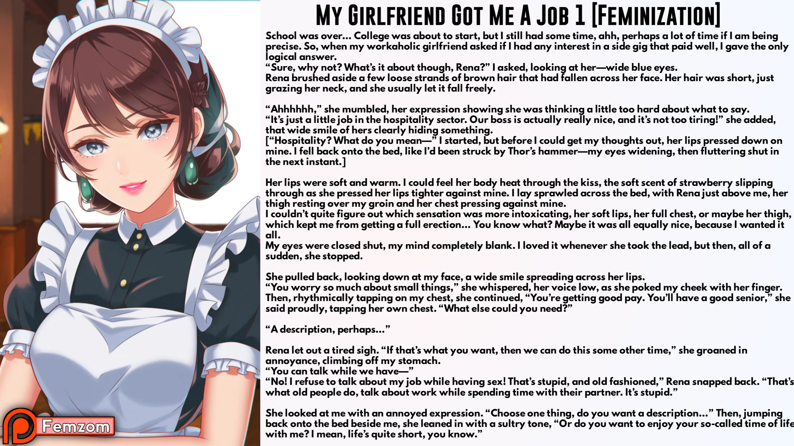 My Girlfriend Got Me A Job 1 Feminization Caption