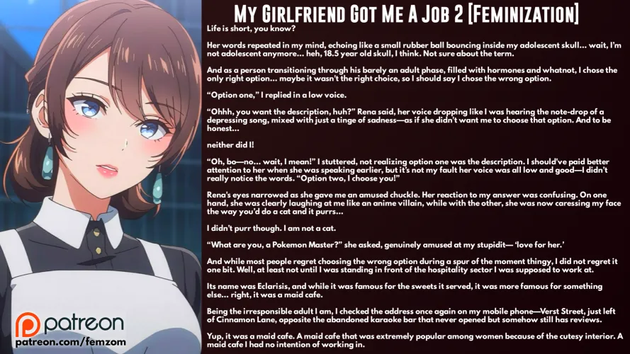 My Girlfriend Got Me A Job 2 Feminization Caption