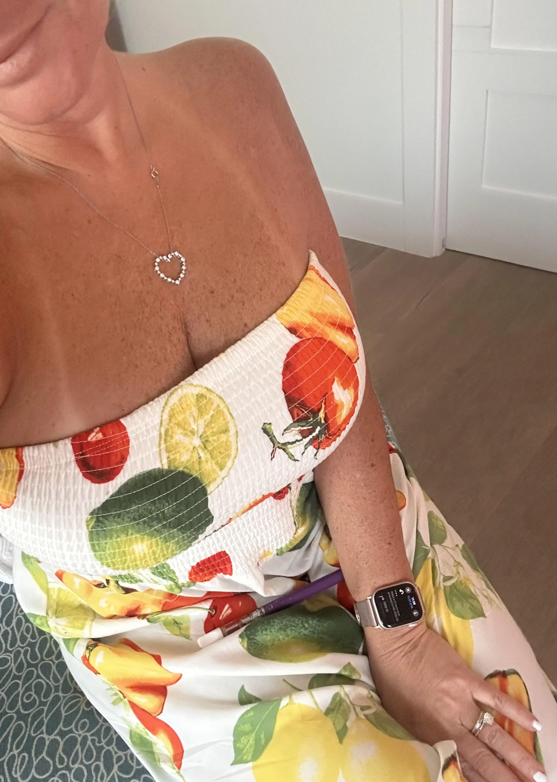 My husband picked out this fruity dress, but I always get compliments on it lol