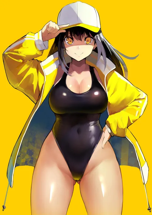 Swimsuit and Yellow Jacket [Original]