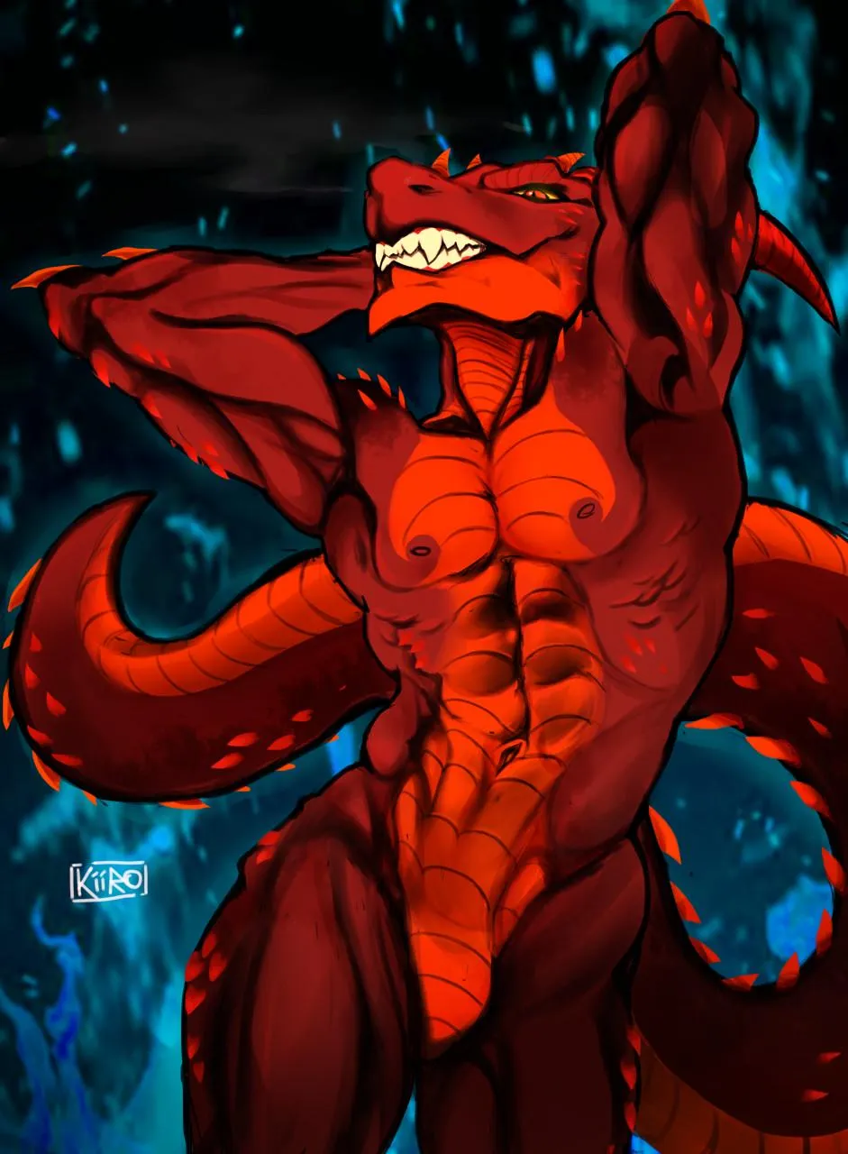 What a sexy dragon man~ (art by GamuroSan)