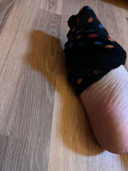 Caught mid-strip.
Sock half-off, sweat still clinging.
You already know what happened after this… but you’re not getting that part here. DM me to see the full video