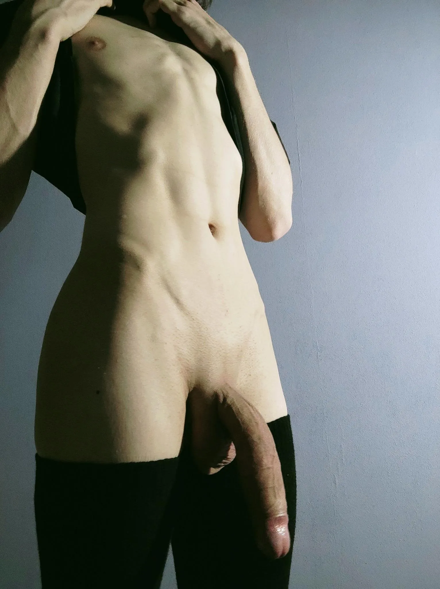 Flexing my slim body