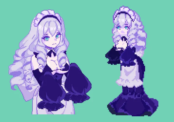 Ghost Maid character for my H-game ! Her name is Grace , how do you like her ?