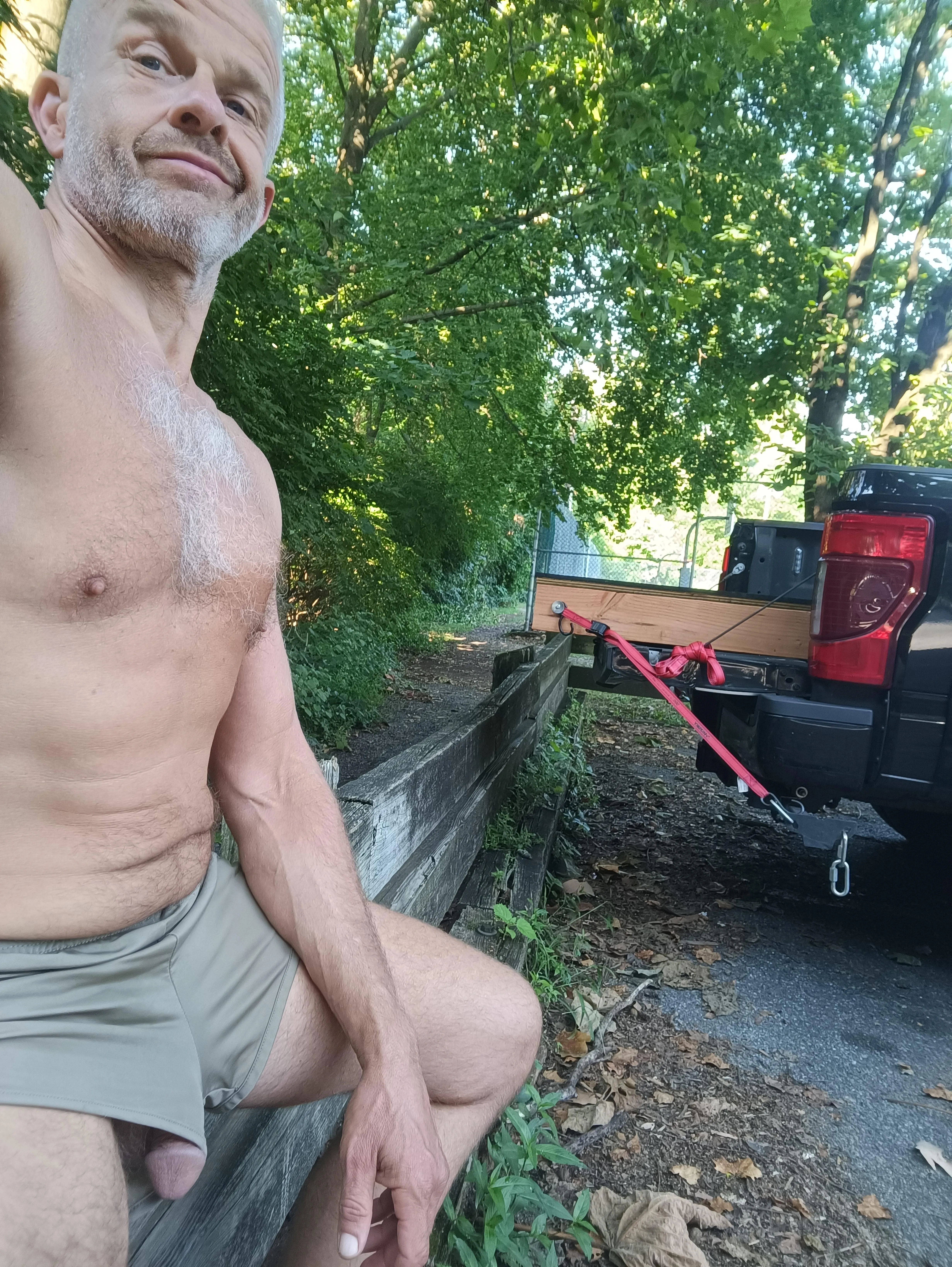 Just hanging out in parking lot after dog walk