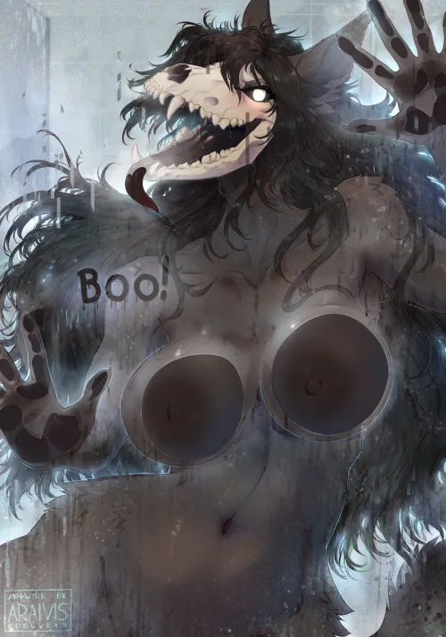 Mal0 in the shower [F] (art by Araivis Edelveys)