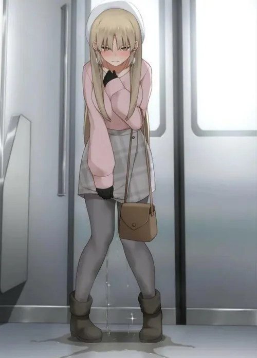 Peeing on a train