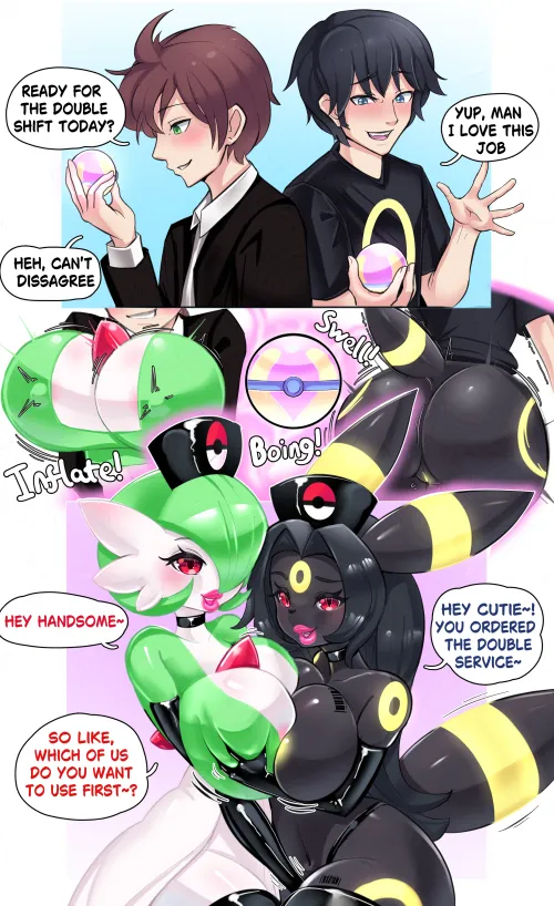 [Pokémon/Bimbofication/TGTF] Healslut Double Service by BimboAudino