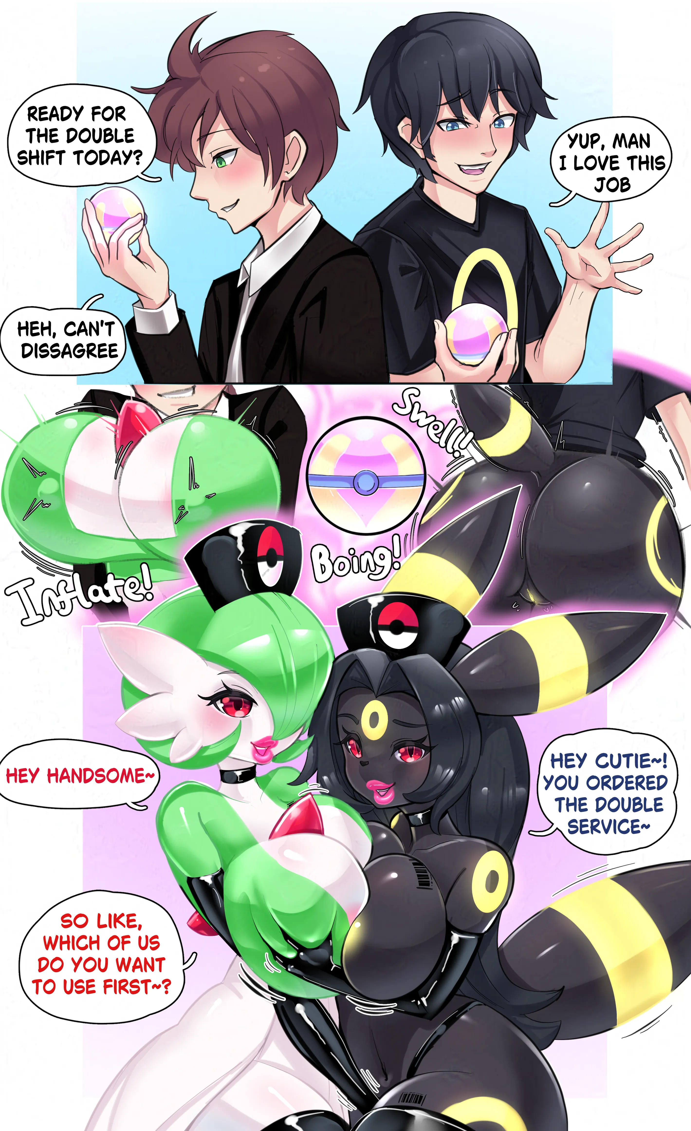 [Pokémon/Bimbofication/TGTF] Healslut Double Service by BimboAudino