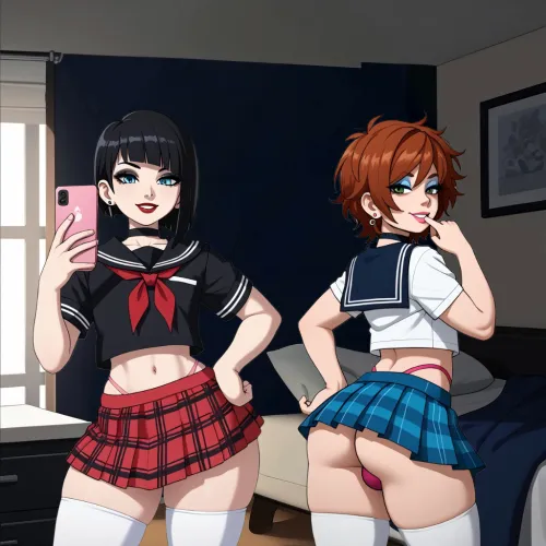 Reaper and Natalie getting ready for class