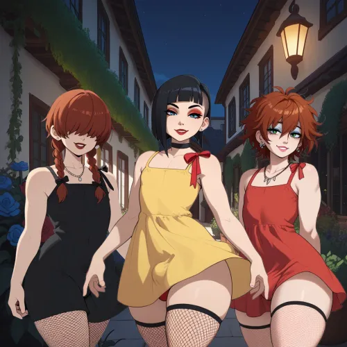 Stephanie, Sophie, and Natalie looking for some trouble to get into